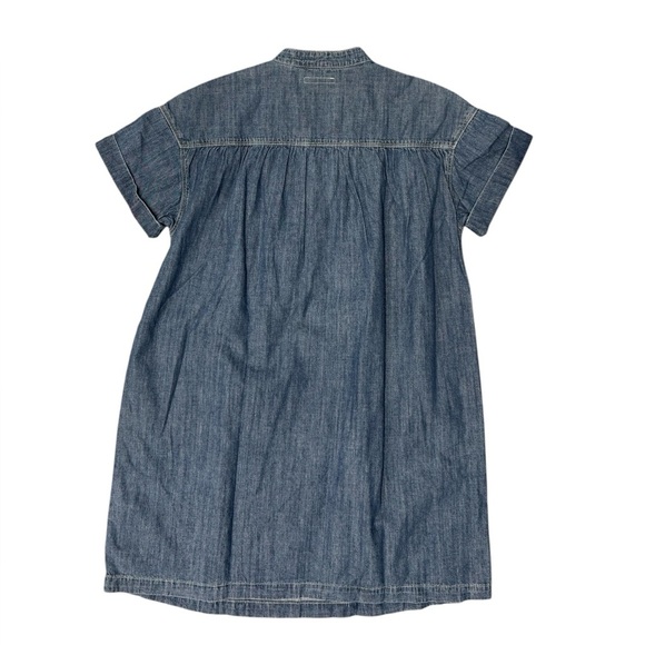 Mother The Gatherer Popover Mini Dress Chambray Denim Simple Things Wash S NWT - Picture 6 of 10